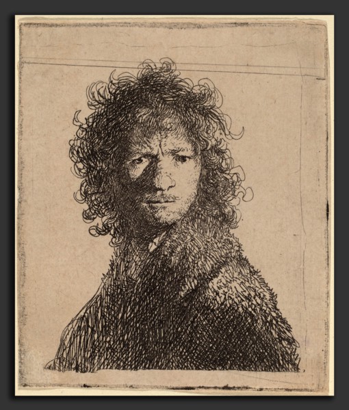 Rembrandt van Rijn (Dutch, 1606 - 1669), Self-Portrait, Frowning, 1630, etching