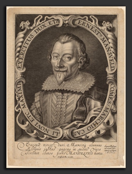 Simon de Passe (German, c. 1595 - 1647), Count Ernest Mansfeld, 1623, engraving on laid paper