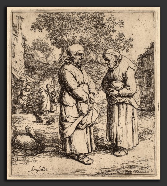 Adriaen van Ostade (Dutch, 1610 - 1685), Two Gossips, probably 1642, etching on laid paper