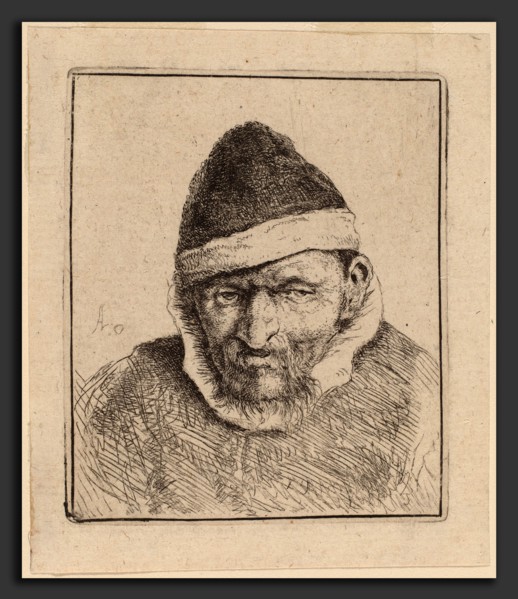 Adriaen van Ostade (Dutch, 1610 - 1685), Peasant Wearing a Pointed Cap, probably 1640, etching