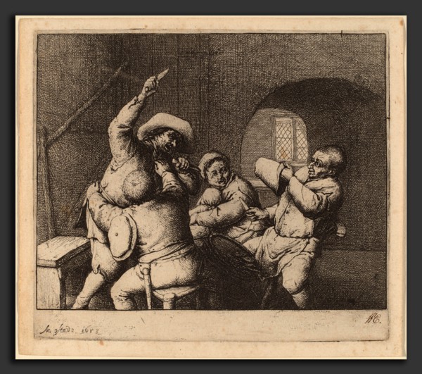 Adriaen van Ostade (Dutch, 1610 - 1685), Peasants' Quarrel, 1653, etching