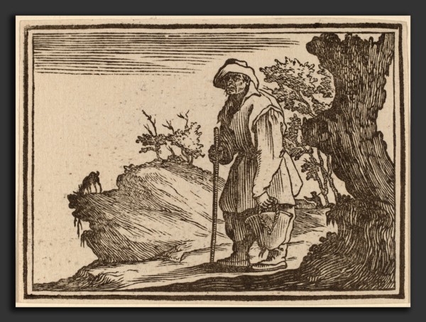 Edouard Eckman after Jacques Callot (Flemish, born c. 1600), Peasant with Sack, 1621, woodcut
