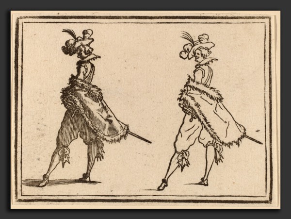Edouard Eckman after Jacques Callot (Flemish, born c. 1600), Gentleman Viewed from the Side, 1621,