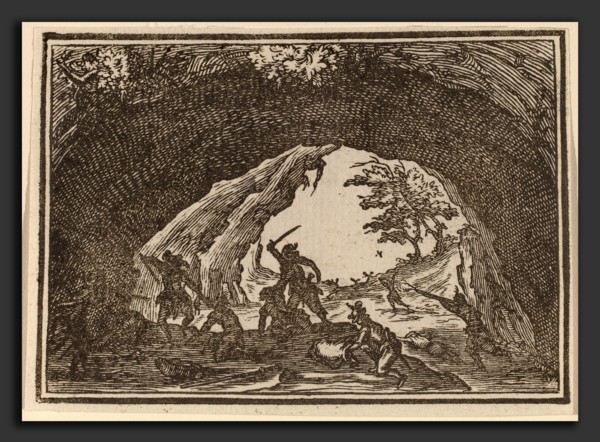 Edouard Eckman after Jacques Callot (Flemish, born c. 1600), Soldiers Attacking Robbers, 1621,