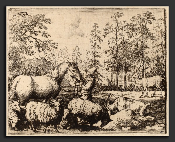 Allart van Everdingen (Dutch, 1621 - 1675), The Horse and the Stag, probably c. 1645-1656, etching