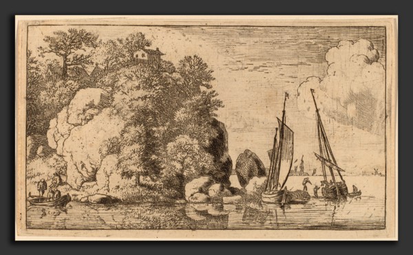 Allart van Everdingen (Dutch, 1621 - 1675), Two Boats on a Wide River, probably c. 1645-1656,