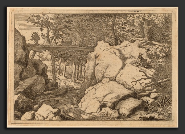 Allart van Everdingen (Dutch, 1621 - 1675), Goat on a small Bridge, probably c. 1645-1656, etching