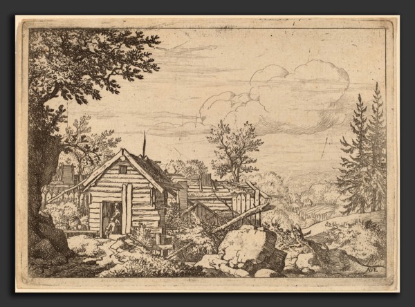 Allart van Everdingen (Dutch, 1621 - 1675), Two Men in the Doorway of a Hut, probably c. 1645-1656,