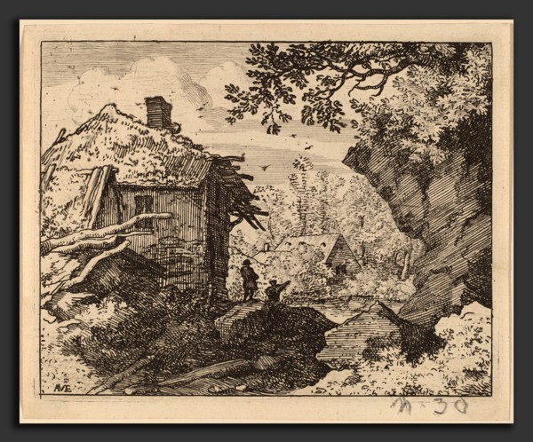 Allart van Everdingen (Dutch, 1621 - 1675), Straw Hut Seen from Behind, probably c. 1645-1656,