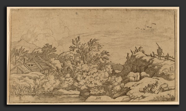 Allart van Everdingen (Dutch, 1621 - 1675), Goat Herd on a Hill, probably c. 1645-1656, etching