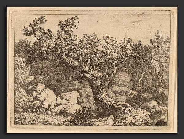 Allart van Everdingen (Dutch, 1621 - 1675), Sportsman near a Large Tree, probably c. 1645-1656,