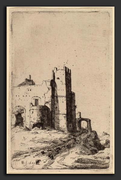 Bartholomeus Breenbergh (Dutch, probably 1599 - 1657), The Town of Leoni, near Frascati, 1640,
