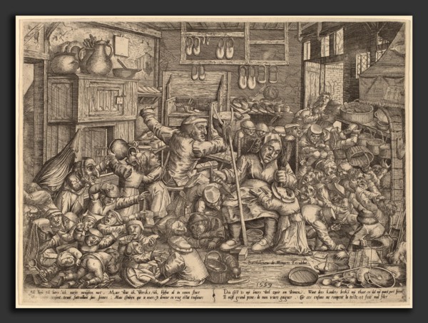 Peter van der Borcht (Flemish, 1545 - 1608), The Cobbler's Unruly Family, 1559, etching and