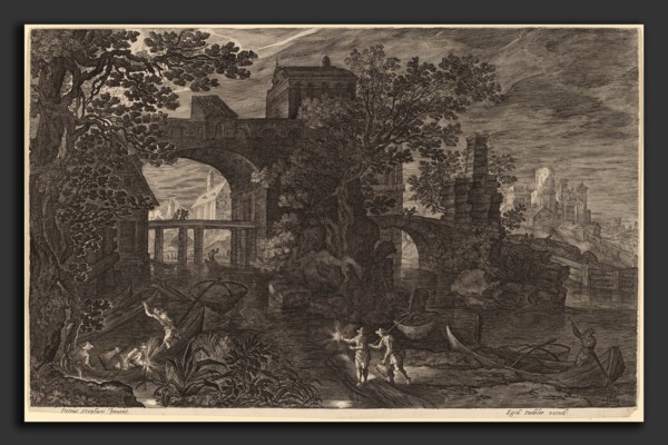 Aegidius Sadeler II after Pieter Stevens (Flemish, c. 1570 - 1629), Nocturnal Landscape with River