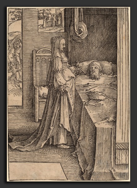 Lucas van Leyden (Netherlandish, 1489-1494 - 1533), Jezebel and Ahab, 1517-1518, woodcut