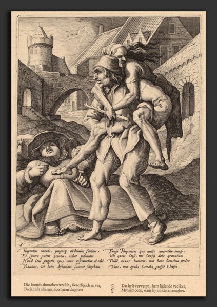 Workshop of Hendrik Goltzius after Karel van Mander I (Dutch, 17th century), Poverty is Easier to