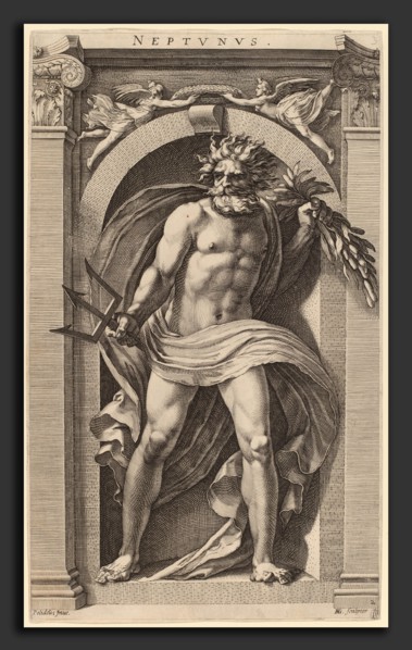 Hendrik Goltzius after Polidoro da Caravaggio (Dutch, 1558 - 1617), Neptune, probably 1592,