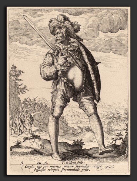 Jacques de Gheyn II after Hendrik Goltzius (Dutch, 1565 - 1629), Standard Bearer, 1587, engraving
