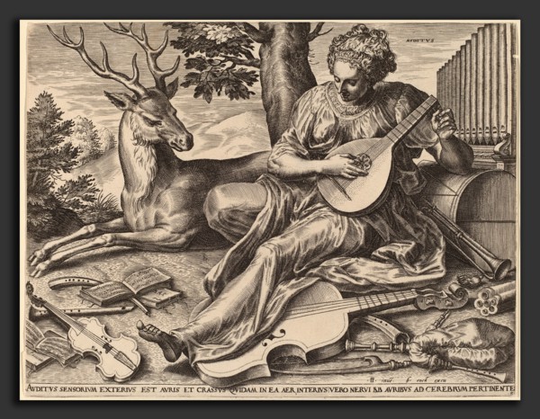Cornelis Cort after Frans Floris I (Netherlandish, 1533 - 1578), Auditus, 1561, engraving