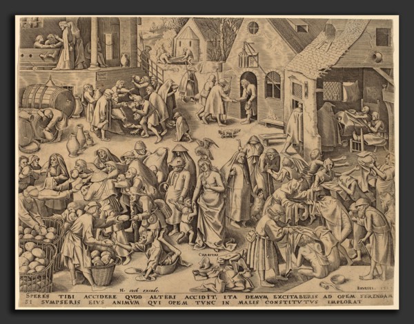 Attributed to Philip Galle after Pieter Bruegel the Elder (Flemish, 1537 - 1612), Charity [recto],