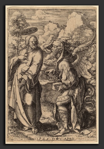 Dirk Jacobsz Vellert (Flemish, active 1511-1544), The Temptation of Christ, 1523, engraving