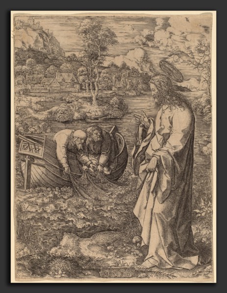 Dirk Jacobsz Vellert (Flemish, active 1511-1544), Christ Summoning Peter, 1523, engraving