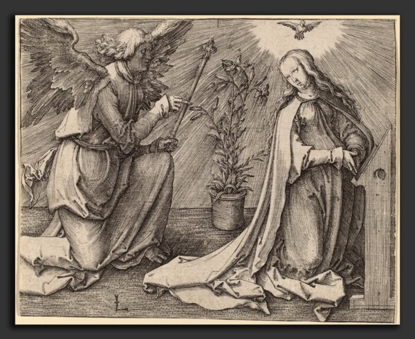 Lucas van Leyden (Netherlandish, 1489-1494 - 1533), The Annunciation, c. 1516, engraving on laid