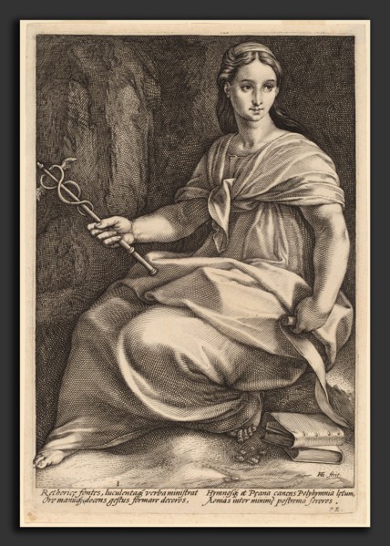 Hendrik Goltzius (Dutch, 1558 - 1617), Polyhymnia, probably 1592, engraving