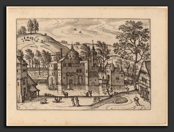 Carel Collaert (Flemish, active c. 1650), Castle with a Moat, published in or before 1676, etching