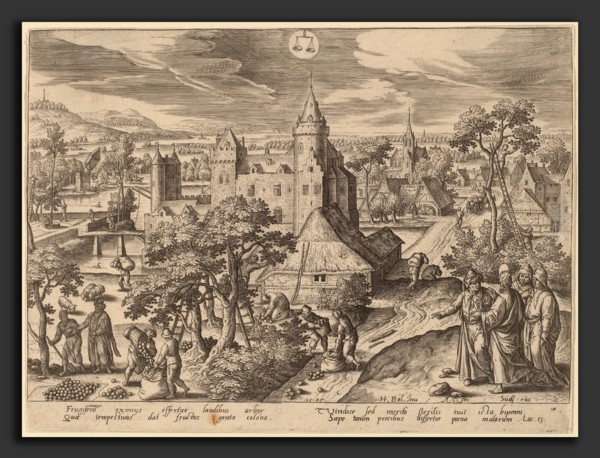 Adriaen Collaert after Hans Bol (Flemish, c. 1560 - 1618), The Parable of the Fig Tree (Libra),