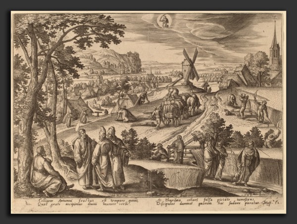 Adriaen Collaert after Hans Bol (Flemish, c. 1560 - 1618), "A group of Pharisees swelling with
