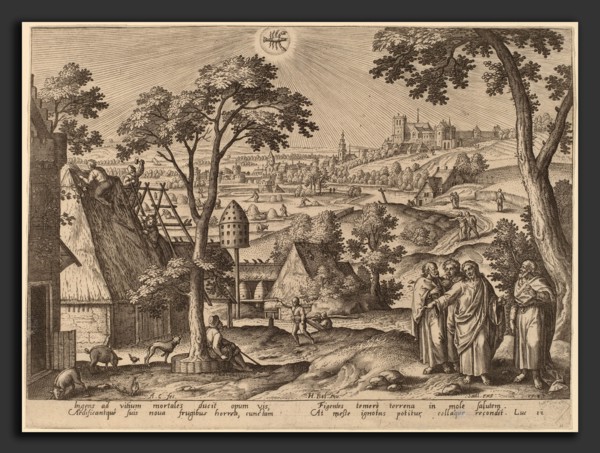 Adriaen Collaert after Hans Bol (Flemish, c. 1560 - 1618), "He that layeth up treasure for himself"