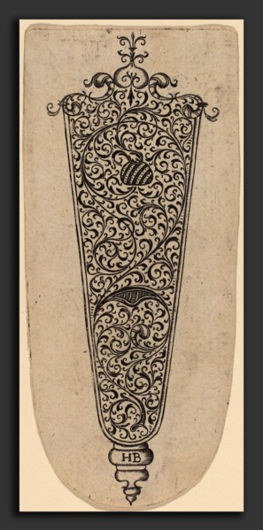 Theodor de Bry (Flemish, 1528 - 1598), Ornament for Knife Handle, engraving