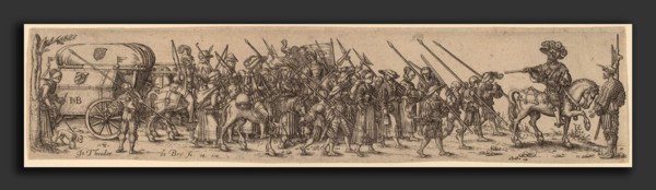 Jan Theodor de Bry after Barthel Beham (Flemish, 1561 - 1623), The Baggage Train with the