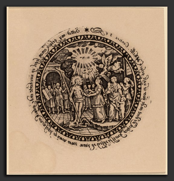 Netherlandish 16th Century, Triumphant Christ with Prophets and Saints, engraving