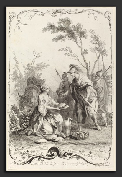 Joseph Wagner (publisher) after Jacopo Amigoni (German, 1706 - 1780), David and Abigail, c. 1745,