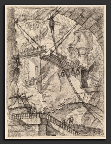 Giovanni Battista Piranesi (Italian, 1720 - 1778), The Drawbridge, published 1749-1750, etching,
