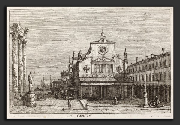 Canaletto (Italian, 1697 - 1768), Imaginary View of S. Giacomo di Rialto [upper right], c.