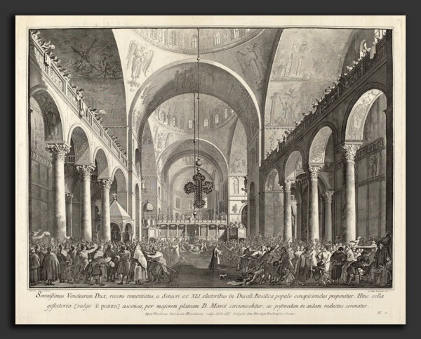 Giovanni Battista Brustolon after Canaletto (Italian, 1712 - 1796), The Newly Elected Doge