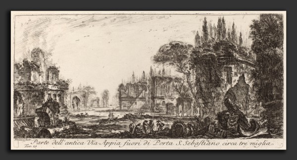 Giovanni Battista Piranesi (Italian, 1720 - 1778), Parte dell'antica Via Appia fuori de Porta S.
