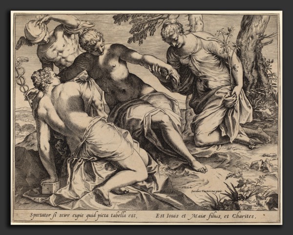 Agostino Carracci after Jacopo Tintoretto (Italian, 1557 - 1602), Mercury and the Three Graces,