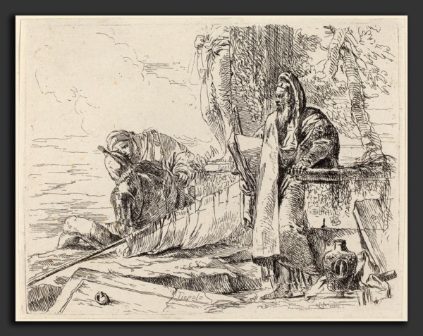 Giovanni Battista Tiepolo (Italian, 1696 - 1770), Standing Philosopher and Two Other Figures,