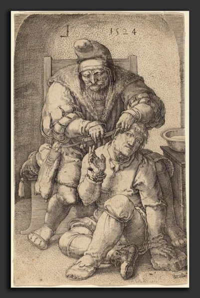 Lucas van Leyden, The Surgeon, Netherlandish, 1489-1494 - 1533, 1524, etching on laid paper