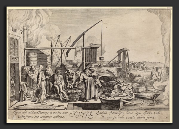 Jan van de Velde II, after Willem Buytewech, Ignis [Four Elements], Dutch, 1593 - 1641, etching on
