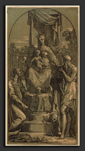 Anton Maria Zanetti after Parmigianino (Italian, 1679-1680 - 1767), Madonna and Child Enthroned,