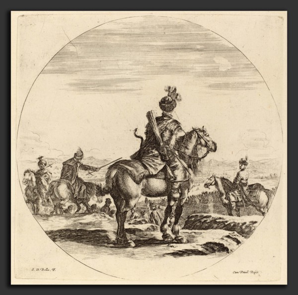 Stefano Della Bella (Italian, 1610 - 1664), Polish Cavalier, etching on laid paper [restrike]
