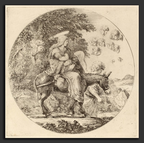 Stefano Della Bella (Italian, 1610 - 1664), The Flight into Egypt, probably 1662, etching on laid