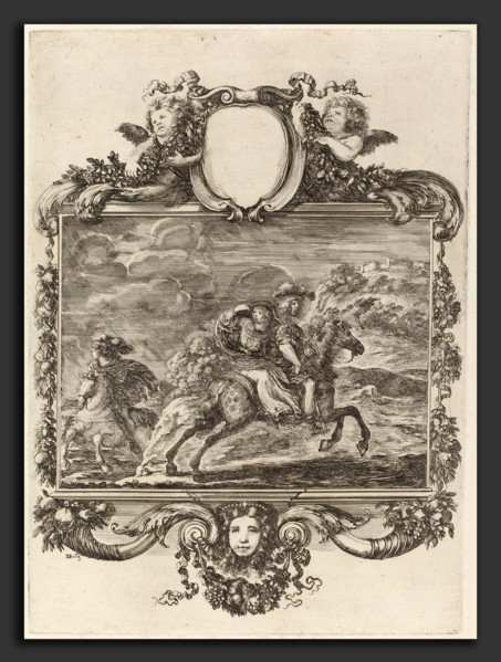Stefano Della Bella (Italian, 1610 - 1664), Clovis and Clotilda, etching and engraving on laid