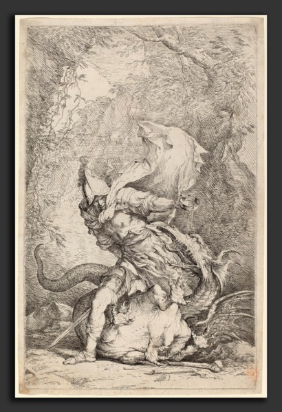 Salvator Rosa (Italian, 1615 - 1673), Jason and the Dragon, c. 1663-1664, etching and drypoint