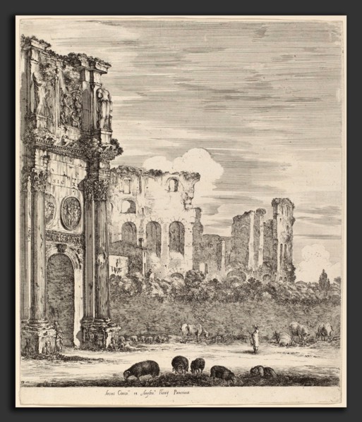 Stefano Della Bella (Italian, 1610 - 1664), Arch of Constantine, 1656, etching